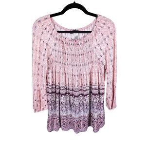 Only Nine 3/4 Sleeves Pink Top Women’s Size Small